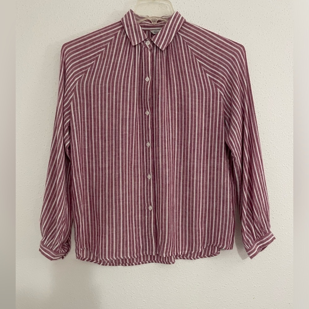 Rails Women's Red White Natalie Lucia Stripe Button-Up Shirt Small
